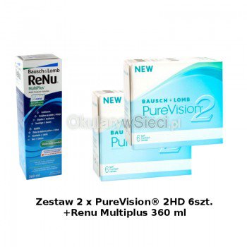 Zestaw 2 x PureVision® 2 6szt.+Renu Multiplus 360 ml