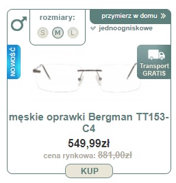 męskie oprawki typu patent
